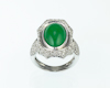 Jadeite (type-A) and diamond ring