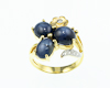 Blue star sapphire and diamond ring