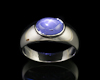 Blue star sapphire ring