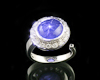 Blue star sapphire and diamond ring