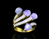 Blue star sapphire and diamond ring