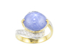 Blue star sapphire and diamond ring