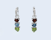 Mixed gem stones and diamond earrings