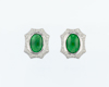 Jadeite (type-A) and diamond earrings