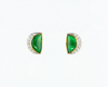 Jadeite (type-A) and diamond earrings