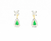 Jadeite (type-A) and diamond earrings