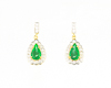 Jadeite (type-A) and diamond earrings