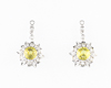 Sphene and diamond earrings