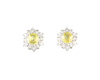 Sphene and diamond earrings