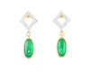 Jadeite (type-A) and diamond earrings