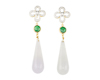 Jadeite (type-A) and diamond earrings