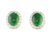 Jadeite (type-A) and diamond earrings