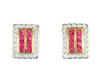 Spinel and diamond earrings