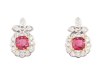 Spinel and diamond earrings