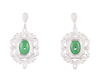 Jadeite (type-A) and diamond earrings