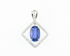 Kyanite and diamond pendant