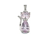 Kunzite and diamond pendant