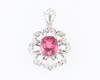 Rubellite and diamond pendant