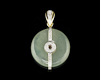 Jadeite (type-A) carving and diamond pendant