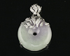 Jadeite (type-A) carving and diamond pendant