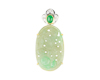 Jadeite (type-A) carving, diamond and jadeite (type-A) pendant