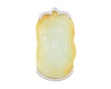 Jadeite (type-A) carving and diamond pendant