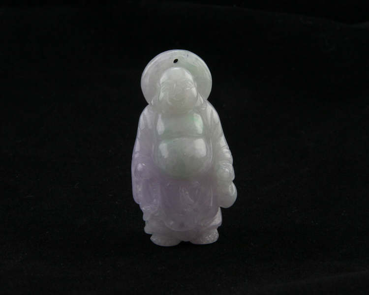 Jadeite (type-A) Budai amulet - Click Image to Close