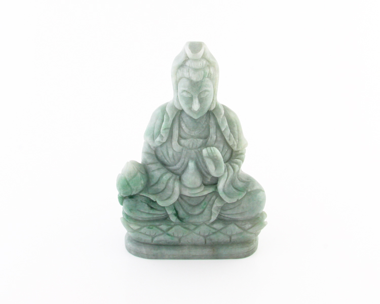 Jadeite (type-A) Guan Yin statue - Click Image to Close