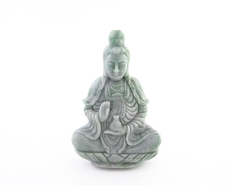 Jadeite (type-A) Guan Yin statue - Click Image to Close