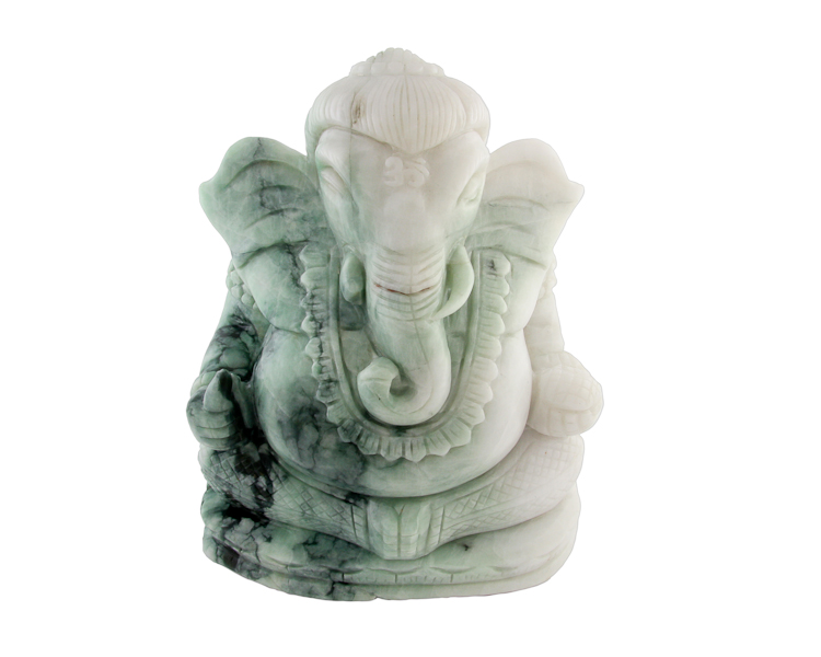 Jadeite (type-A) Ganesha statue - Click Image to Close