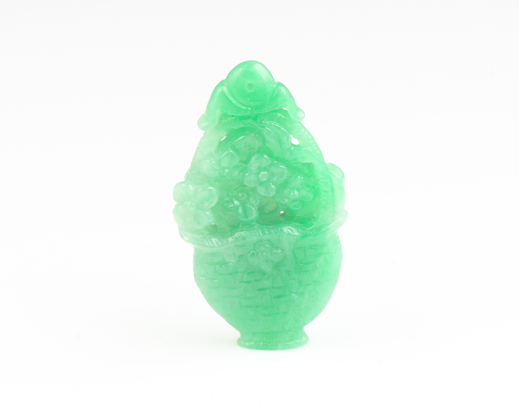 Jadeite (type-A) flower basket - Click Image to Close