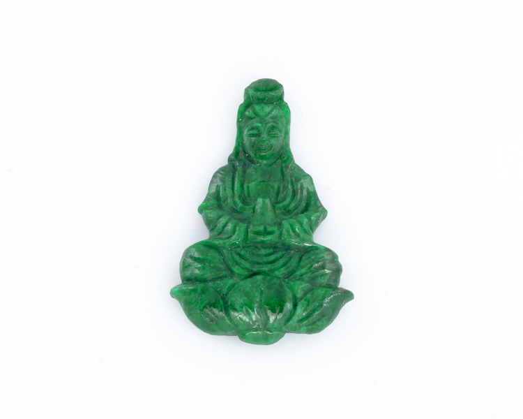 Jadeite (type-A) Guan Yin amulet - Click Image to Close