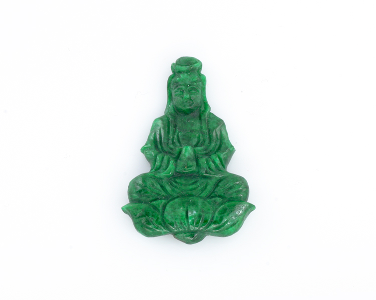 Jadeite (type-A) Guan Yin amulet - Click Image to Close