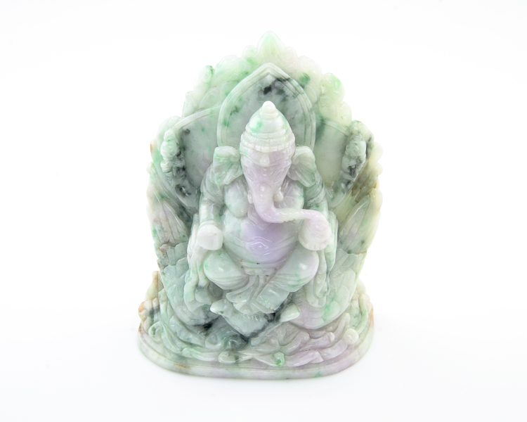 Jadeite (type-A) Ganesha statue - Click Image to Close