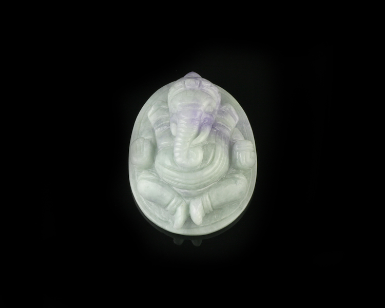 Jadeite (type-A) Ganesha amulet - Click Image to Close