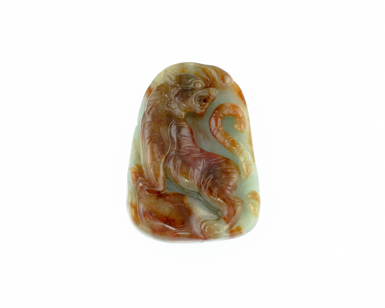 Jadeite (type-A) tiger amulet - Click Image to Close