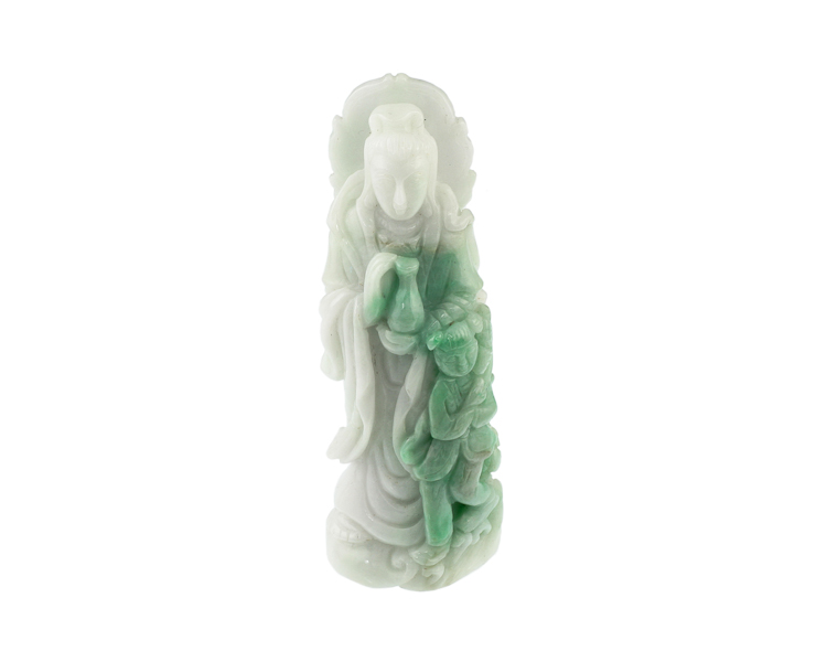 Jadeite (type-A) Guan Yin statue - Click Image to Close