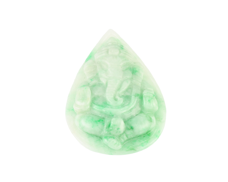 Jadeite (type-A) Ganesha amulet - Click Image to Close