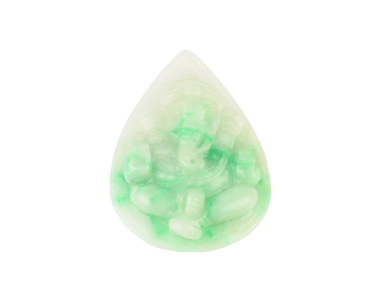 Jadeite (type-A) Ganesha amulet - Click Image to Close