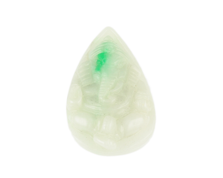 Jadeite (type-A) Ganesha amulet - Click Image to Close