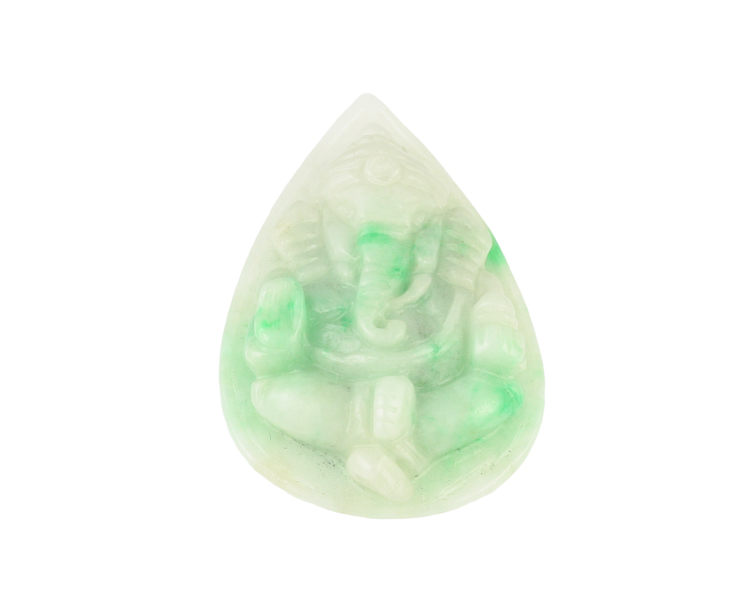 Jadeite (type-A) Ganesha amulet - Click Image to Close