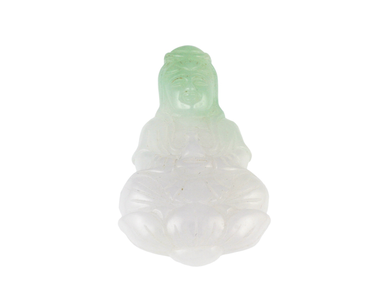 Jadeite (type-A) Guan Yin amulet - Click Image to Close