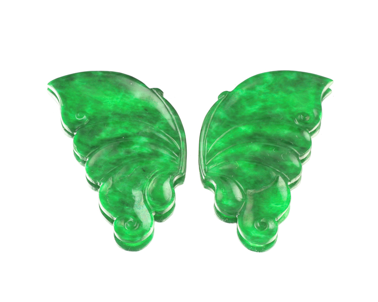 Jadeite (type-A) pair of butterfly wings - Click Image to Close