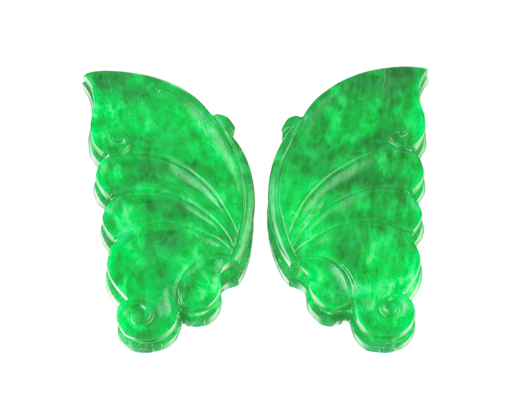 Jadeite (type-A) pair of butterfly wings - Click Image to Close