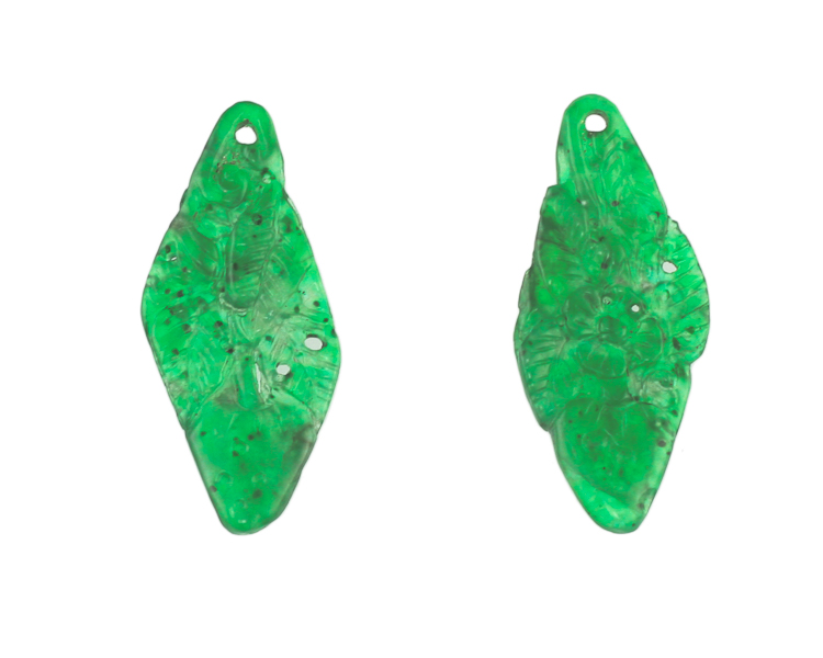 Jadeite (type-A) flower (set of 2) - Click Image to Close