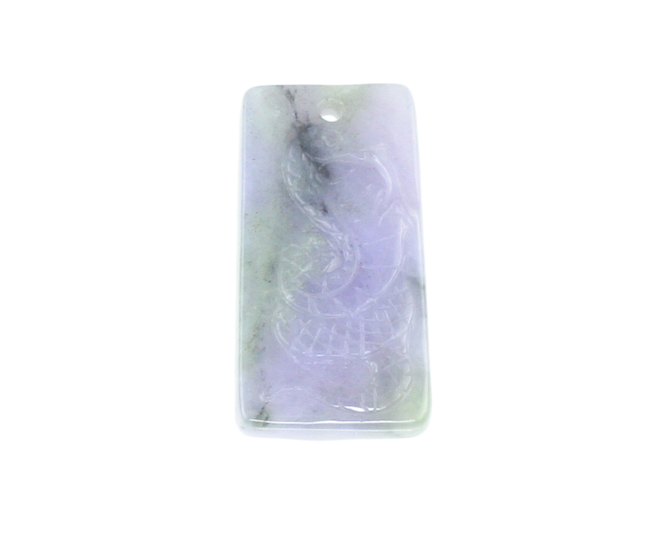 Jadeite (type-A) snake and fishes amulet - Click Image to Close