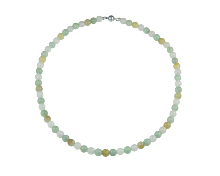 Jadeite (type-A) bead necklace - Click Image to Close