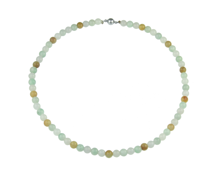 Jadeite (type-A) bead necklace - Click Image to Close