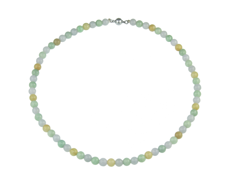 Jadeite (type-A) bead necklace - Click Image to Close