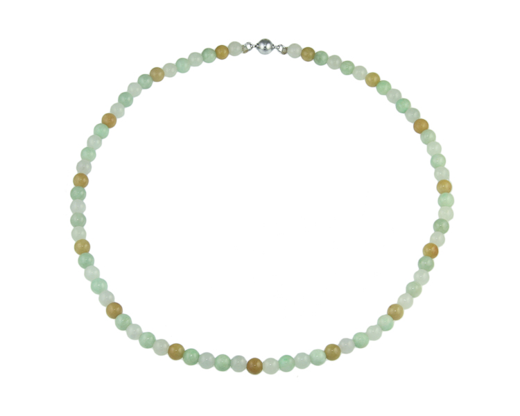 Jadeite (type-A) bead necklace - Click Image to Close